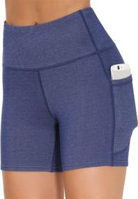 img 1 attached to 🩲 Dragon Fit Women's High Waist Yoga Shorts: Tummy Control, 2 Side Pockets, Perfect for Running & Home Workouts