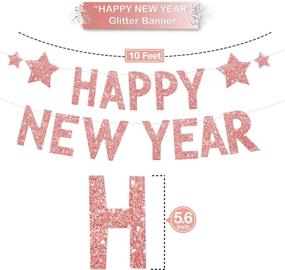 img 1 attached to 🌹 Rose Gold Happy New Year Decorations – 10-Foot Fringe Backdrop, Confetti Balloons, Glitter Happy New Year Banner, New Year's Eve Party Supplies 2022, 2022 New Year's Eve Decorations