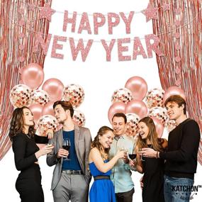 img 3 attached to 🌹 Rose Gold Happy New Year Decorations – 10-Foot Fringe Backdrop, Confetti Balloons, Glitter Happy New Year Banner, New Year's Eve Party Supplies 2022, 2022 New Year's Eve Decorations