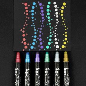 img 1 attached to 🖌️ Kuretake Zig Clean Color DOT Metallic 6 Colors Set: Fine Tip, Flexible Dot Tip, AP-Certified, Photo-Safe, Acid Free, Lightfast, Odourless, Xylene Free, Made in Japan