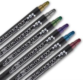 img 3 attached to 🖌️ Kuretake Zig Clean Color DOT Metallic 6 Colors Set: Fine Tip, Flexible Dot Tip, AP-Certified, Photo-Safe, Acid Free, Lightfast, Odourless, Xylene Free, Made in Japan
