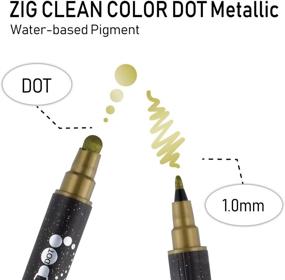 img 2 attached to 🖌️ Kuretake Zig Clean Color DOT Metallic 6 Colors Set: Fine Tip, Flexible Dot Tip, AP-Certified, Photo-Safe, Acid Free, Lightfast, Odourless, Xylene Free, Made in Japan