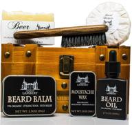 maison lambert organic ultimate beard care kit: includes beard balm, mustache wax, beard oil, beard shampoo, boar bristle brush, and body soap logo