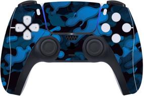 img 3 attached to 🎮 Vibrant Black Blue Camo Full Skin Decal Set for PS5 Console Digital Edition - Vinyl Sticker Decal Cover for PS5 Controller, Charging Station, Headset, Media Remote