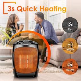 img 3 attached to 🔥 Efficient 1500W Electric Room Heater: Fast-Heating Indoor Solution with Adjustable Thermostat & Safety Features - Perfect for Office, Home & Bedroom