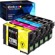 e-z ink (tm) remanufactured ink cartridge replacement for epson 220 xl 220xl t220xl - compatible with wf-2760 wf-2750 wf-2630 wf-2650 wf-2660 xp-320 xp-420 xp-424 - 5pack (2 black, 1 cyan, 1 magenta, 1 yellow) logo