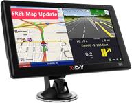 📍 xgody 7-inch gps navigation system for car & truck drivers with voice guidance, speed camera warning, free lifetime map updates - 2021 americas maps logo