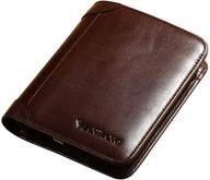 👜 authentic cowhide leather capacity bifold wallet: stylish and spacious logo