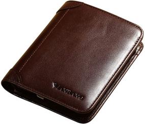 img 4 attached to 👜 Authentic Cowhide Leather Capacity Bifold Wallet: Stylish and Spacious