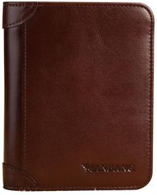 img 3 attached to 👜 Authentic Cowhide Leather Capacity Bifold Wallet: Stylish and Spacious