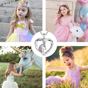 img 3 attached to 🦄 Sparkling Unicorn Jewelry Set: Silver Hypoallergenic Earrings & Necklace for Girls - Perfect Unicorn Gifts for Daughters & Women's Birthdays