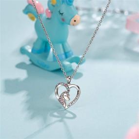 img 1 attached to 🦄 Sparkling Unicorn Jewelry Set: Silver Hypoallergenic Earrings & Necklace for Girls - Perfect Unicorn Gifts for Daughters & Women's Birthdays