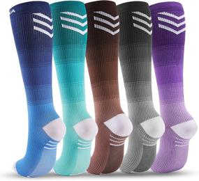 img 3 attached to Dovava Compression Socks for Women & 🧦 Men (15-25mmHg) - Stylish Graduated Stocking for Improved Circulation