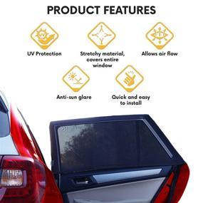 img 1 attached to 🌞 ATK Universal Car Window Sun Shade for Babies Premium Version - Easy Fit & Breathable Mesh - Protect Kids, Pets from Sun Rays - 2 Pack