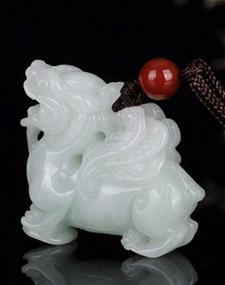 img 1 attached to 🦄 Powerful Natural Green Jade Fengshui Wing Unicorn Pixiu Beast Pendant Amulet