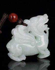 img 3 attached to 🦄 Powerful Natural Green Jade Fengshui Wing Unicorn Pixiu Beast Pendant Amulet