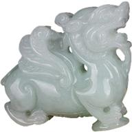 🦄 powerful natural green jade fengshui wing unicorn pixiu beast pendant amulet logo
