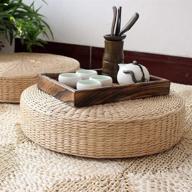 japanese round seat cushion: tatami chair pad & yoga seat pillow, knitted floor mat for garden, dining room, home decor & outdoor (40cm x 6cm) logo