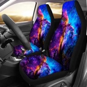 img 3 attached to 🌌 NDISTIN Blue Galaxy Design Car Seat Covers: Stylish Non-slip Automotive Interior Accessories for a Universal Fit, Perfect Gifts for Men and Women