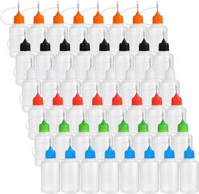 img 4 attached to 🎨 Foraineam 48 Pack 30ml Precision Tip Applicator Bottle: Quilling DIY Craft Needle Tip Squeeze Bottle Glue Bottle Applicator (Assorted 6 Colors)