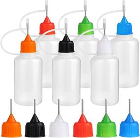 img 3 attached to 🎨 Foraineam 48 Pack 30ml Precision Tip Applicator Bottle: Quilling DIY Craft Needle Tip Squeeze Bottle Glue Bottle Applicator (Assorted 6 Colors)