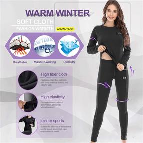 img 3 attached to 🔥 Stay Warm and Cozy with MEETYOO Women's Thermal Underwear Set