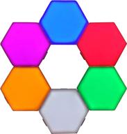 quantum lamp led - modular hexagonal touch lights panels for walls - color-changing penophiary hexlight tiles - night light with magnetic honeycomb tiles (6 pieces) логотип