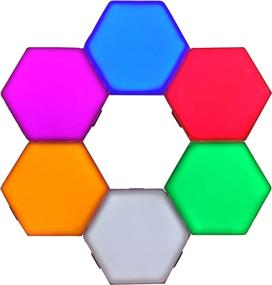 img 4 attached to Quantum Lamp LED - Modular Hexagonal Touch Lights Panels for Walls - Color-changing Penophiary Hexlight Tiles - Night Light with Magnetic Honeycomb Tiles (6 Pieces)