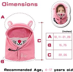 img 3 attached to 🧣 TRIWONDER Kids Fleece Balaclava Face Mask Ski Mask Neck Warmer Nose Warmer Face Cover Winter Animal Hood Hat for Boys Girls