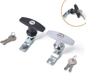 img 3 attached to 🚪 MASO T-Handle Door Lock Latch – Versatile Locking Solution for Trucks, Campers, Trailers, Cabinets, and Garage Doors (Bright Chrome/Black, 3/4" Hole)