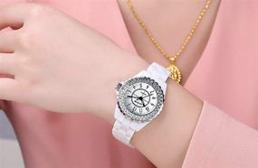 img 1 attached to Fashion Waterproof Diamonds Luminous Ceramic