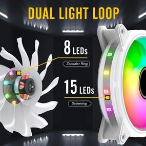 img 2 attached to 🌙 EZDIY-FAB Белый Лунный свет 120мм RGB PWM Корпусный вентилятор - 5 штук с совместимой материнской платой, ARGB компьютерный вентилятор и различными режимами подсветки