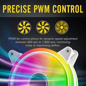 img 1 attached to 🌙 EZDIY-FAB Белый Лунный свет 120мм RGB PWM Корпусный вентилятор - 5 штук с совместимой материнской платой, ARGB компьютерный вентилятор и различными режимами подсветки