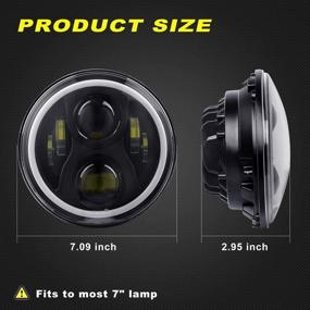 img 3 attached to 🚗 Улучшите свою поездку с 7-дюймовыми LED-фарами с хальо: освещение дневного хода, указатели поворота для Wrangler JK TJ LJ CJ Hummer H1 H2