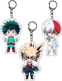 img 4 attached to Academia Keychain Keychains Todoroki Double Sided: The Perfect Accessory for My Hero Academia Fans