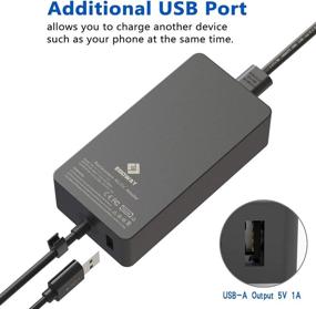 img 2 attached to 💡 High-performance 102W 15V 6.33A Power Adapter Charger for Surface Book 2 1, Surface Laptop 3 2 1, Surface Pro X Pro 7 Pro 6 Pro 5 Pro 4 Pro 3 and Surface Go - Additional USB Port and 6ft Power Cord Included