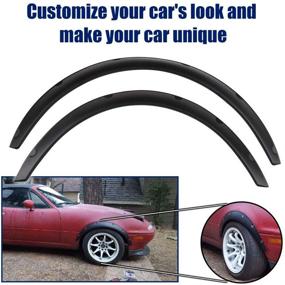 img 2 attached to 🚗 Ruien Universal Fender Flares: Enhance Your Vehicle with Wide Body Wheel Arches - Set of 2pcs 2.75 inch (70mm) and 2pcs 2 inch (50mm)