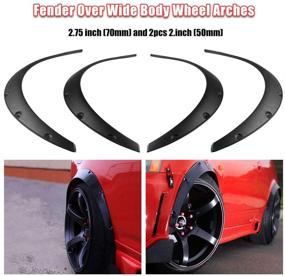 img 4 attached to 🚗 Ruien Universal Fender Flares: Enhance Your Vehicle with Wide Body Wheel Arches - Set of 2pcs 2.75 inch (70mm) and 2pcs 2 inch (50mm)