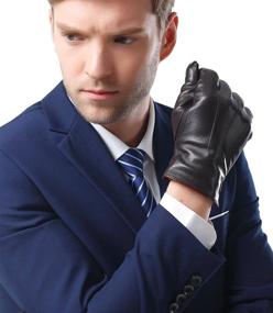 img 3 attached to NappaNovum Lambskin Leather Classic Touchscreen Men's Accessories and Gloves & Mittens