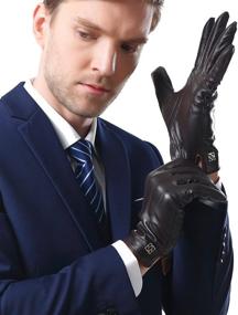 img 4 attached to NappaNovum Lambskin Leather Classic Touchscreen Men's Accessories and Gloves & Mittens