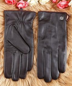img 1 attached to NappaNovum Lambskin Leather Classic Touchscreen Men's Accessories and Gloves & Mittens