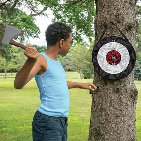 img 1 attached to 🪓 Wicked Big Sports Portable Axe Toss and Darts 2 in 1 Game: Fun Family Entertainment for Indoor or Outdoor Play, Red