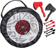 🪓 wicked big sports portable axe toss and darts 2 in 1 game: fun family entertainment for indoor or outdoor play, red логотип