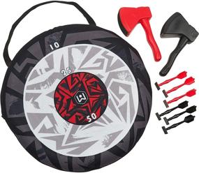 img 4 attached to 🪓 Wicked Big Sports Portable Axe Toss and Darts 2 in 1 Game: Fun Family Entertainment for Indoor or Outdoor Play, Red