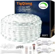 tigqiang 80ft led rope lights: dimmable, waterproof, 864-daylight white leds, indoor/outdoor, flexible, cuttable, 110v 6000k – ideal for bedroom, garden, patio, stairs, balcony, party logo