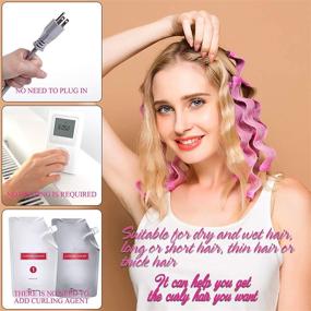 img 2 attached to Набор из 36 безопасных роликов для волос без подогрева Heatless Magic Hair Roller Curlers Styling 🌀 с 2 крючками для волос для женщин и девочек (9.8 дюймов)