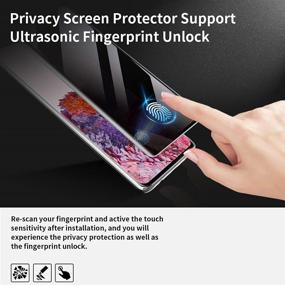 img 1 attached to 🔒 TOCOL 4 Pack Compatible with Samsung Galaxy S20 Privacy Screen Protector and Camera Lens Protector Bundle – Anti-Peeping, Fingerprint Sensor Compatible