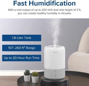 img 3 attached to 🌬️ LEVOIT Humidifiers: Cool Mist Air Vaporizer for Bedroom, Babies - Ultrasonic Top Fill Diffuser, Smart Sleep Mode, Auto Shut Off - Quiet, 1.8L Gray