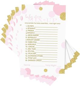 img 4 attached to 👶 Pink and Gold Word Scramble Game Pack - Baby Shower Games for Girls (25 Players) - Unscramble Guessing Activity Cards for Princess and Twinkle Little Star Event Themes - Supplies for Princess and Twinkle Little Star Baby Shower - Size: 4 x 6 Inches