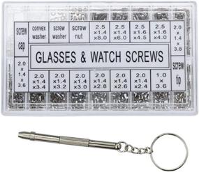 img 4 attached to VAPKER 1000pcs Stainless Steel Micro Eyeglass Sunglass Repair Screws & Nuts Assortment for Spectacles Watch with Screwdriver